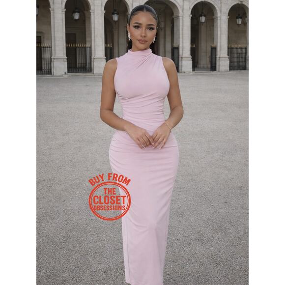 ZARA Fitted Midi Dress NWT | Chalk Pink Sleeveless Blogger Fave - Picture 10 of 16